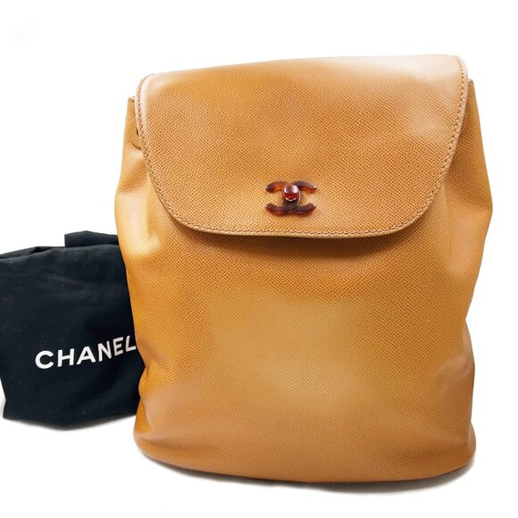Chanel Brand New Vintage Brown Caviar Faux Tortoise Backpack main image 6